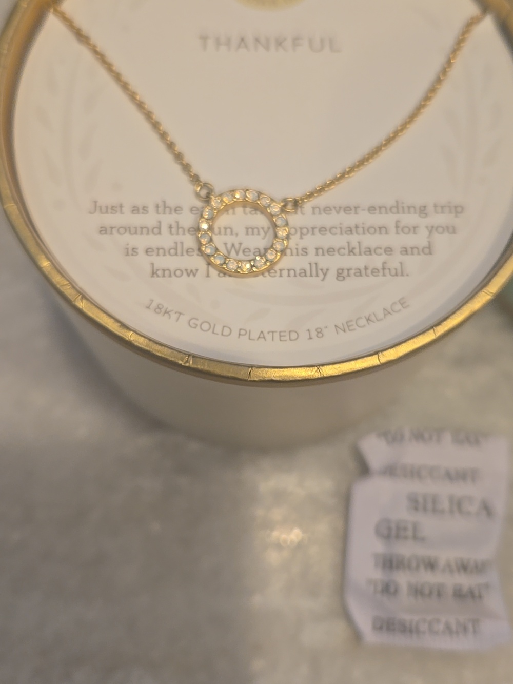 Spartina 449 18kt Gold Plated 18" Necklace Thankful New - Picture 2 of 9